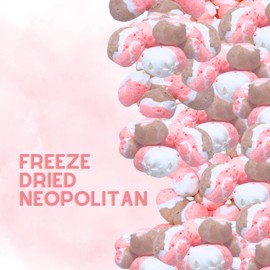 PinkeySmile Neapolitan Flavored Freeze-Dried Taffy 2 oz – Crunchy & Airy Snack – Bite-Size Pieces – Ships in Box – Bold Taste & Light Texture