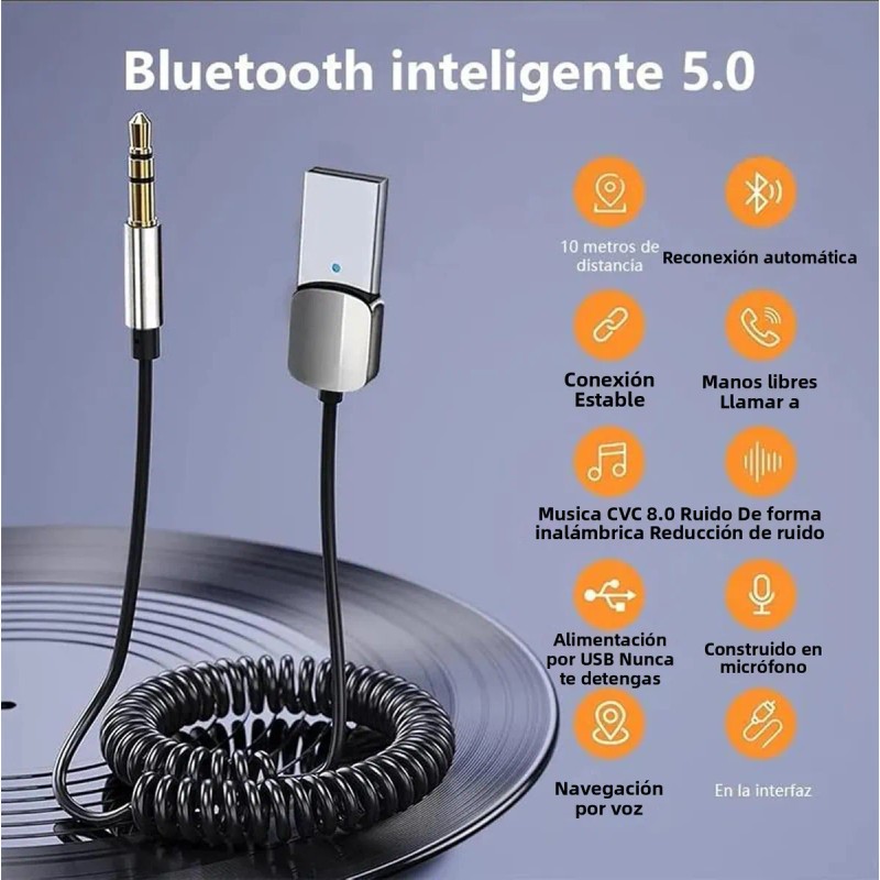 Recept Bluetoth HJDWQN 5.3 USB Auto Aux 3.5mm HD Llamadas