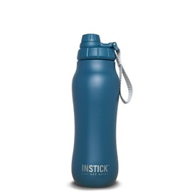 INSTICK Insulated Flask Navy 700ml - Stainless Steel Water Bottle with Carry Strap, Leakproof for Hot & Cold Drinks, Ideal for Gym, School, Office and Travel