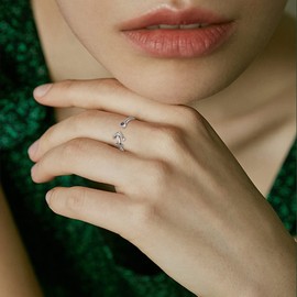 Cosol Silver Tropical Beach Vacation Sailor Boat Nautical Anchor Ring for Women, 925 Sterling Siver Blue Cubic Zirconia CZ Adjustable Open