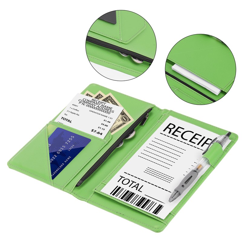 PATIKIL Server Book Organizer with Zipper Pocket, 8" x 5"