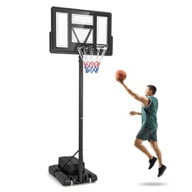 Giantex Basketball Hoop Outdoor 4.4-10 FT Adjustable, Portable Basketball Hoop Goal System w/ 44 Inch Shatterproof Backboard, Weight Bag, Fillable Base, Wheels for Kids/Adults/Backyard/Driveway/Indoor