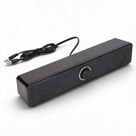 Annadue 3.5 mm Wired External Laptop Speakers Computer Speaker USB Powered Soundbar Volume Control for Desktop PC Laptop Tablet
