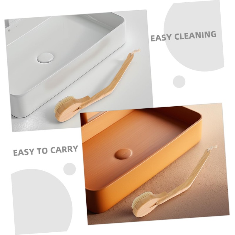 ORFOFE Elderly-disabled-friendly Long Handled Bath Brush Soft Bristles Body Scrubber