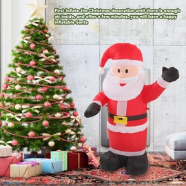 3.92 FT Christmas Inflatable Santa Claus, Foldable Blow Up Santa Claus Inflatable with Built in LEDs, Blow Up Inflatable Santa Claus for Yard Indoor Outdoor Garden Christmas Decora