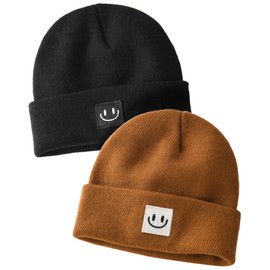 FURTALK Baby Beanie Cute Toddler Winter Hat Knit Boys Girls Warm 2 Pack Kids Embroidered Beanies Cap for 0-8 Years