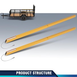 PIT66 Trailer Tailgate Assist System Liftgate Ramp Lift 2 Sided 350 Pounds Yellow 10 to 24 inches Side Rail Heights, 4 to 6 Feet Tailgate Heights