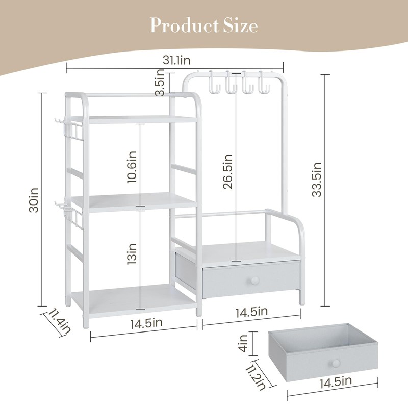 Purse Organizer for Closet, with Bottom Drawer, Extra Large Capacity