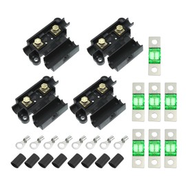 X AUTOHAUX 30A Fuse Kit 4 ANS Holders 7 x 30 AMP Fuses 8 x Heat Shrinks 8 x Cable Lugs for Car Dual Battery