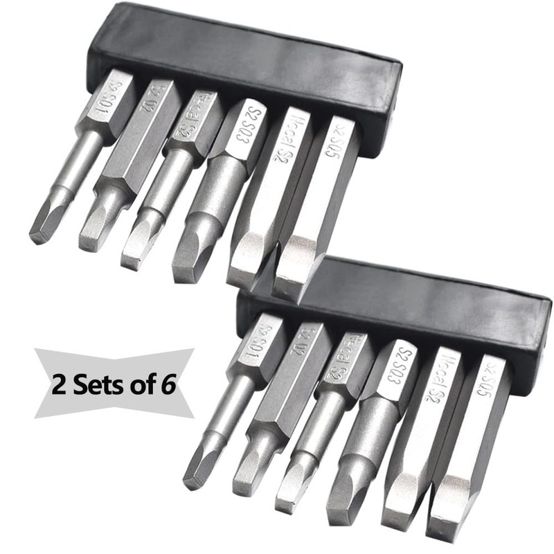 Saipe 12PCS Magnetic Square Head Screwdriver Bits Set 2 Inch