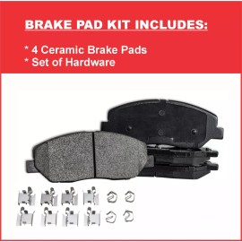1 for 2021-2024 Toyota Sienna Front and Rear Ceramic Brake Pads Kit