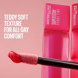 Maybelline Super Stay Teddy Tint, Up To 12 Hour Blurred Matte, Plush Comfort, Longwear, Transferproof, Vegan, 8 Buildable Lip Shades, (Shade: Coquettish)
