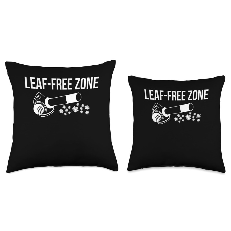 Leaf-Free Zone Leaf Blower Autumn Throw Pillow