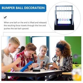 Newtons Cradle Balance Balls 5 Large Beads Fun Science Physics Balance Balls with Black Wooden Base for Desk Office Bedroom Living Room Decoration