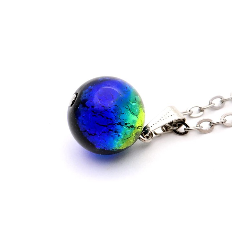 Gold Stone Keramarin Firefly Glass Necklace, Okinawa, Kerama Islands, Luminous