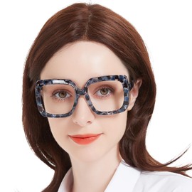 OCCI CHIARI Large Reading Glasses for Women 1.75 Trendy Square Oversized Readers 1.0 1.25 1.50 1.75 2.0 2.25 2.50 2.75 3.0 3.5 4.0(Leopard, 1.75)