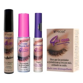 Kit Prosa Rímel + Delineador + Rímel Transparente + Aceite