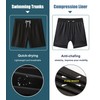 APTRO Men's Swim Trunks with Compression Liner 5 Inch Bathing