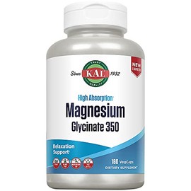 KAL Glicinato de magnesio de alta absorcin, relajacin saludable, funcin muscular y apoyo seo, nuevo y mejorado (160 unidades)                         