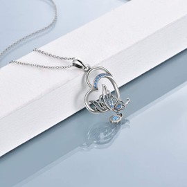 YFN Butterfly pendant Necklaces 925 Sterling Silver Jewellery Necklace Gift Women Girls