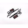 EVOLVING Tijeras Negro Mate Con Peines Al Carbon Barbero Estilista