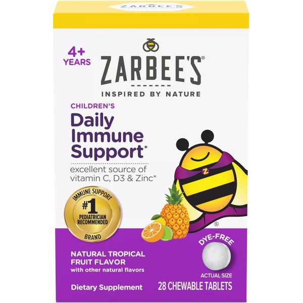 Zarbee's Vitaminas Premium Niños, C, D Y Zinc 28u Masticables Usa #1