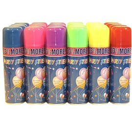 Los Angeles Superstore 24 Party Streamer String Cans in Display Box - Crazy Fun Party Novelty Item