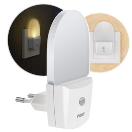 reer NightGuide Night Light for the Socket - with Twilight Sensor - Orientation Light in the Dark, Pack of 1, White