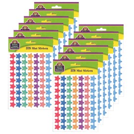 Teacher Created Resources Watercolor Stars Mini Stickers, 378 Per Pack, 12 Packs