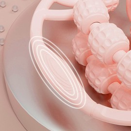 Qukaim Circular Leg Clamp Massager 15 Wheels Muscle Roller, Circular Leg Clamp Massager, Handheld Massage Device for Leg, Arm, Neck, Body, PP Material, Pink