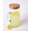 Mud Pie Drink Pitcher Wood Lid, Glass, 79 oz