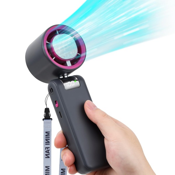 Handheld Fan with Ice Cooling, Mini Fans Rechargeable Personal Fan
