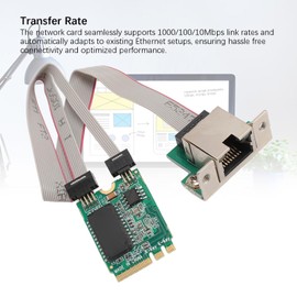 Gigabit Ethernet Network Card, I210AT Chip RJ45 Single Port NIC, M.2 A + E Slot Design, Support Mini GBiC Transceivers, for Industrial Computers
