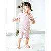 Vaenait Kids Short Sleeve Sleepwear Pajamas 2pcs Set Shirring Greypink