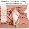 Tingjoo 3 Set Muslin Swaddle Blankets with Headband Set Muslin