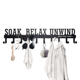 Hot Tub Towel Rack for Outdoor 28 inches, Hot Tub Accessories Holder with 10 Hooks,Towel Rack for Bathroom and Outside Hot Tub, Wall Mount Towel Organizer for Towels,Coats and Robes