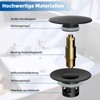 Hibbent Universal Sink Plug Black (1.1-1.81 inches/30-46 mm), Elegant Brass