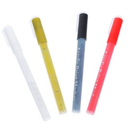 Outanaya 4pcs Acrylic Paint Marker Nail Art Pens Manicure Drawing Tool for DIY Nail Decoration Easy to Hold Smooth Application for Professional Home Use