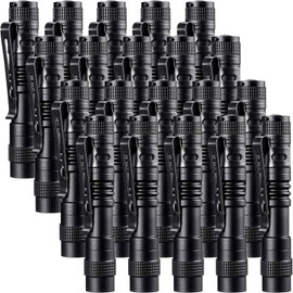 Beieverluck 20 Pack Pen Light Flashlight Mini Small Flashlight with Clip Waterproof LED Pocket Pen Flashlights for Camping, Inspection, Work, and Emergency(Small,Black)