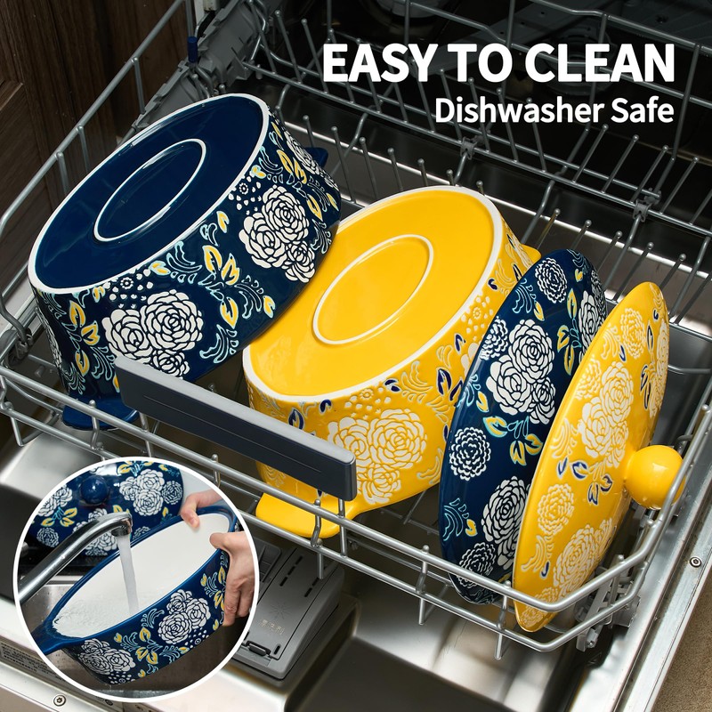 Ceramic Casserole Dish With Lid, Casserole Dishes for Oven, Baking