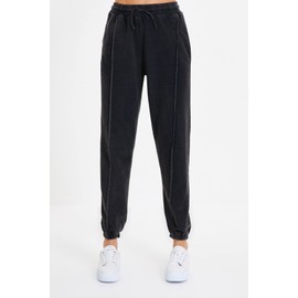TRENDYOL Women's Anthracite Wash Loose Jogger Knitted Tracksuit Sweatpants, anthracite, XS