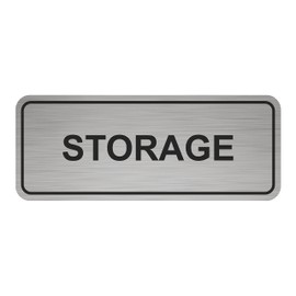 Ten Four Distributions Standard Storage Room Sign Restroom, Office, Business Store Signs/Decor (Silver)