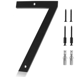 5 Inch Modern House Numbers for Outside 7 - Easy Installation With Screw Set, Includes Hardware for Flush or Floating Mount, Frosted Matte Black Acrylic Address Mailbox Numbers for Door Exterior Porch