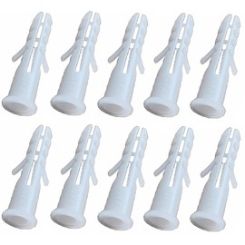 Pack of 10 Heavy Duty Universal Wall Plugs Nylon Fixing Plug (M8 x 40mm - White)
