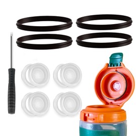 Dispensing Valves and Replacement Gaskets Compatible with Gatorade GX Water Bottle - 4pcs Gaskets, 4pcs Silicone Valve & Plastic Insert with Screwdriver, for Gatorade Gx Water Bottle
