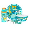 Zak Designs 5-Piece Dinnerware Set, Safari - Durable Plastic &