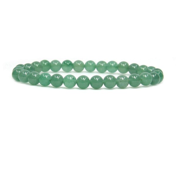 Natural Green Aventurine Gemstone 6mm Round Beads Stretch Bracelet 7" Unisex