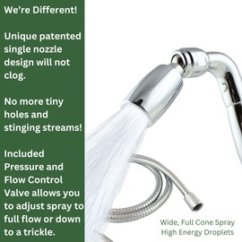 High Sierra Showerheads® - Solid Metal Handheld Shower Head with Trickle Valve and 72-Inch Metal Hose with Silicone Inner Tube. Ultra Low Flow 1.25 GPM - Brushed Nickel Finish