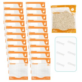 26pcs Vacuum Sealer Kit, Reusable Sous Vide Bags (20 Bags + 6 Clips), Airtight Food Storage for Freshness, PA+PE Material, Ideal for Cooking, Meal Prep & Long-Term Freshness, 11.8"x13.4"