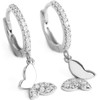 Cute Butterfly Small Cartilage Cuff Hoop Earrings With Tiny Charm